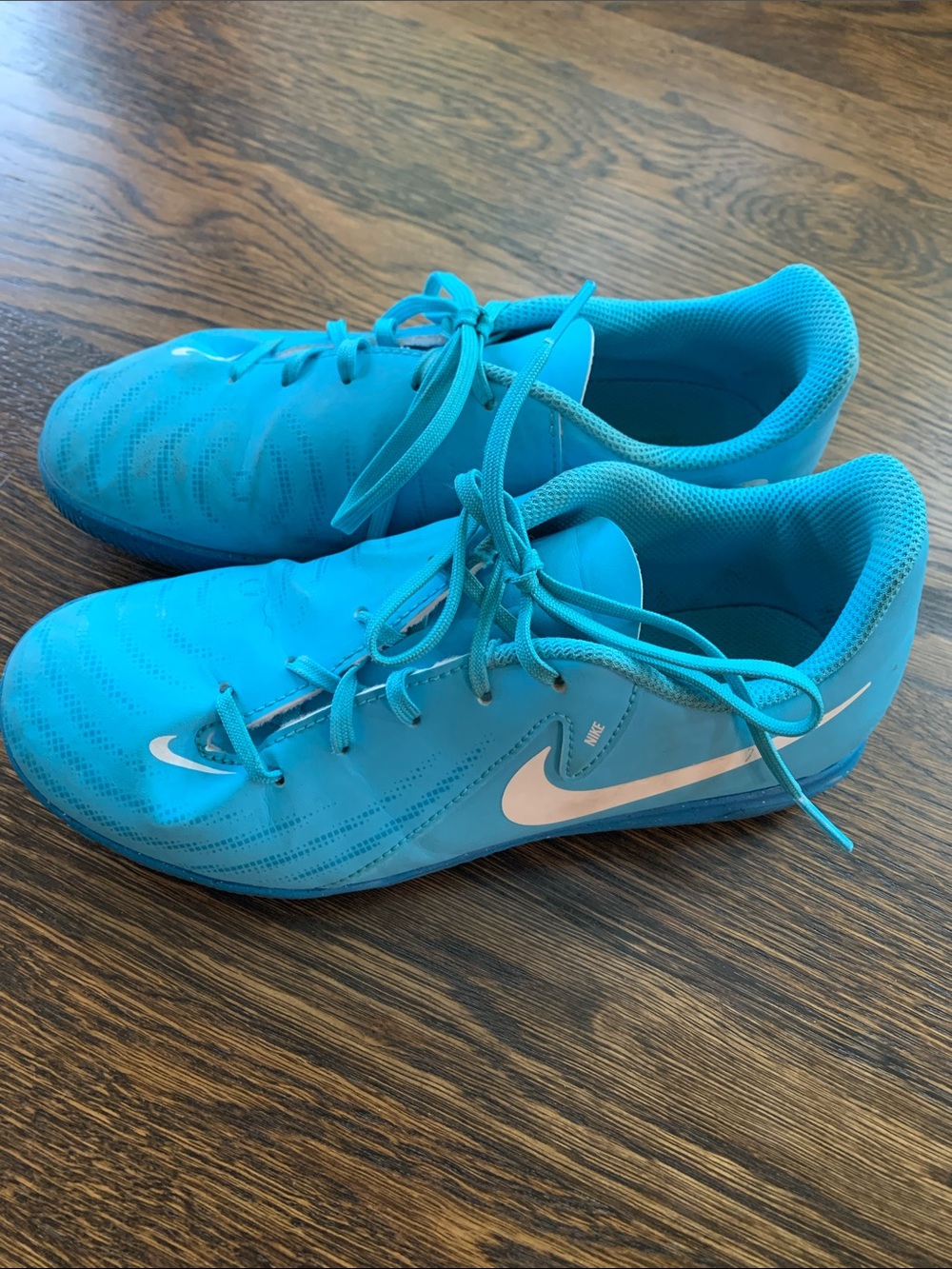 Nike Kids Futsal Blue Sneakers with White Swoosh - Size 4.5